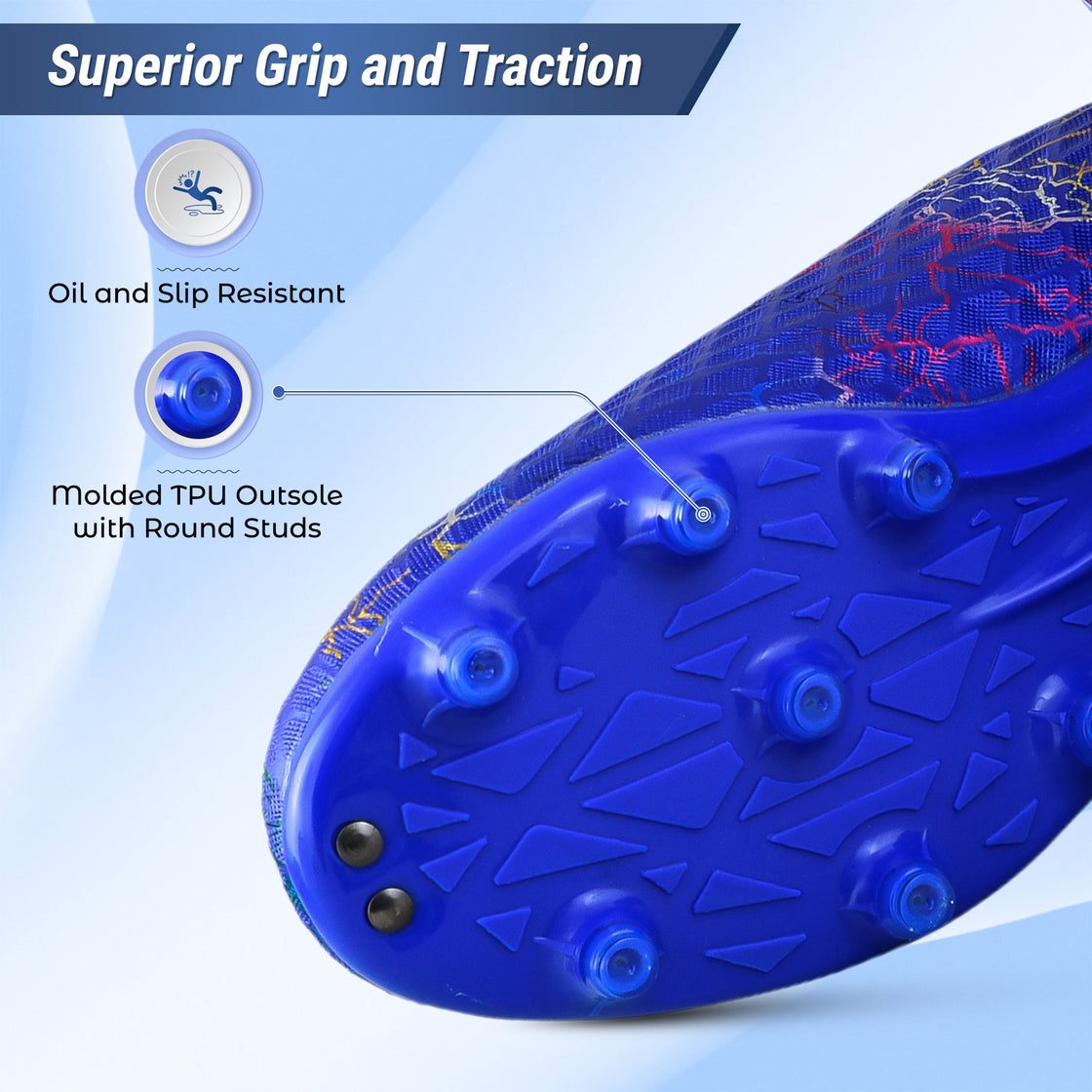 Zodiac JR. Firm Ground Soccer Shoes -Blue - Vizari Sports