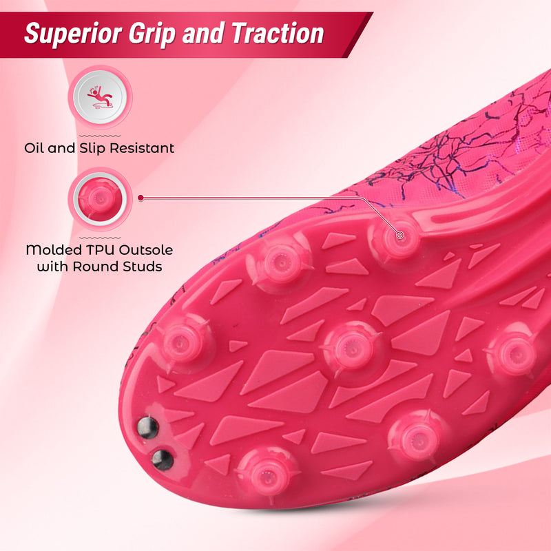 Vizari Zodiac JR pink kids soccer cleat, inner side view