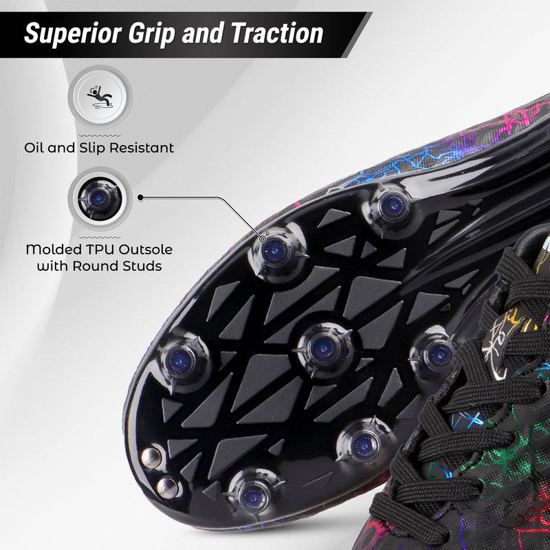 Vizari Zodiac JR black kids soccer cleat, inner side view