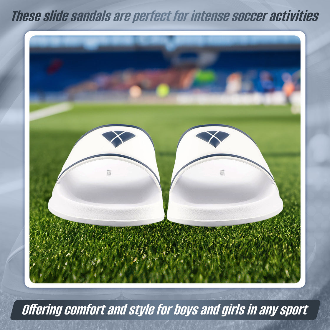 Adult Soccer Slide Sandals - White - Vizari Sports