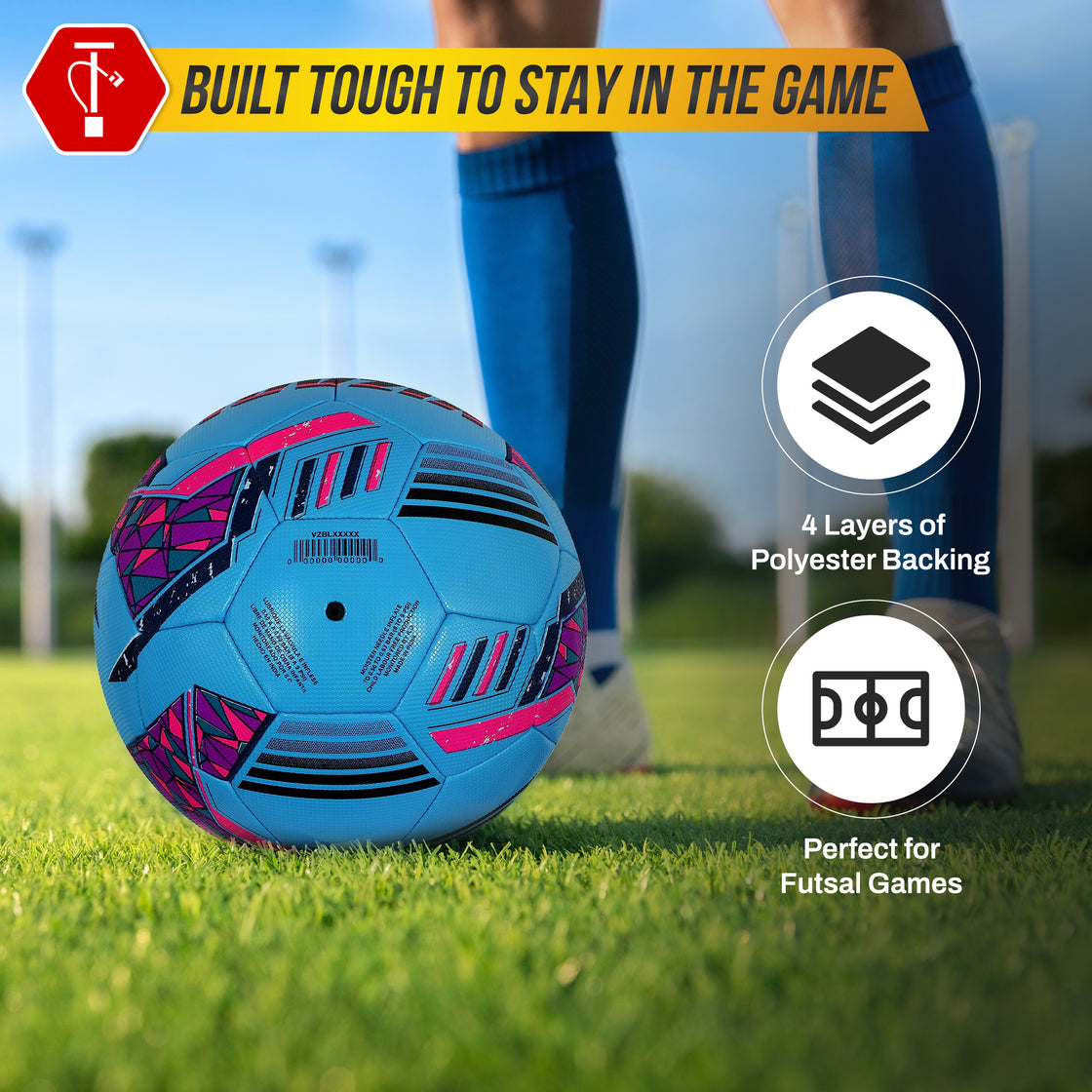 Reflect Pro Premium Indoor Soccer Ball-Sky Blue - Vizari Sports