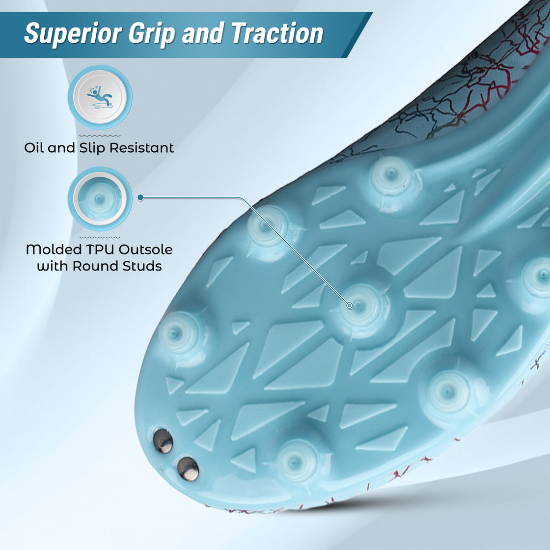 Zodiac Junior Firm Ground Soccer Shoes - Sky Blue