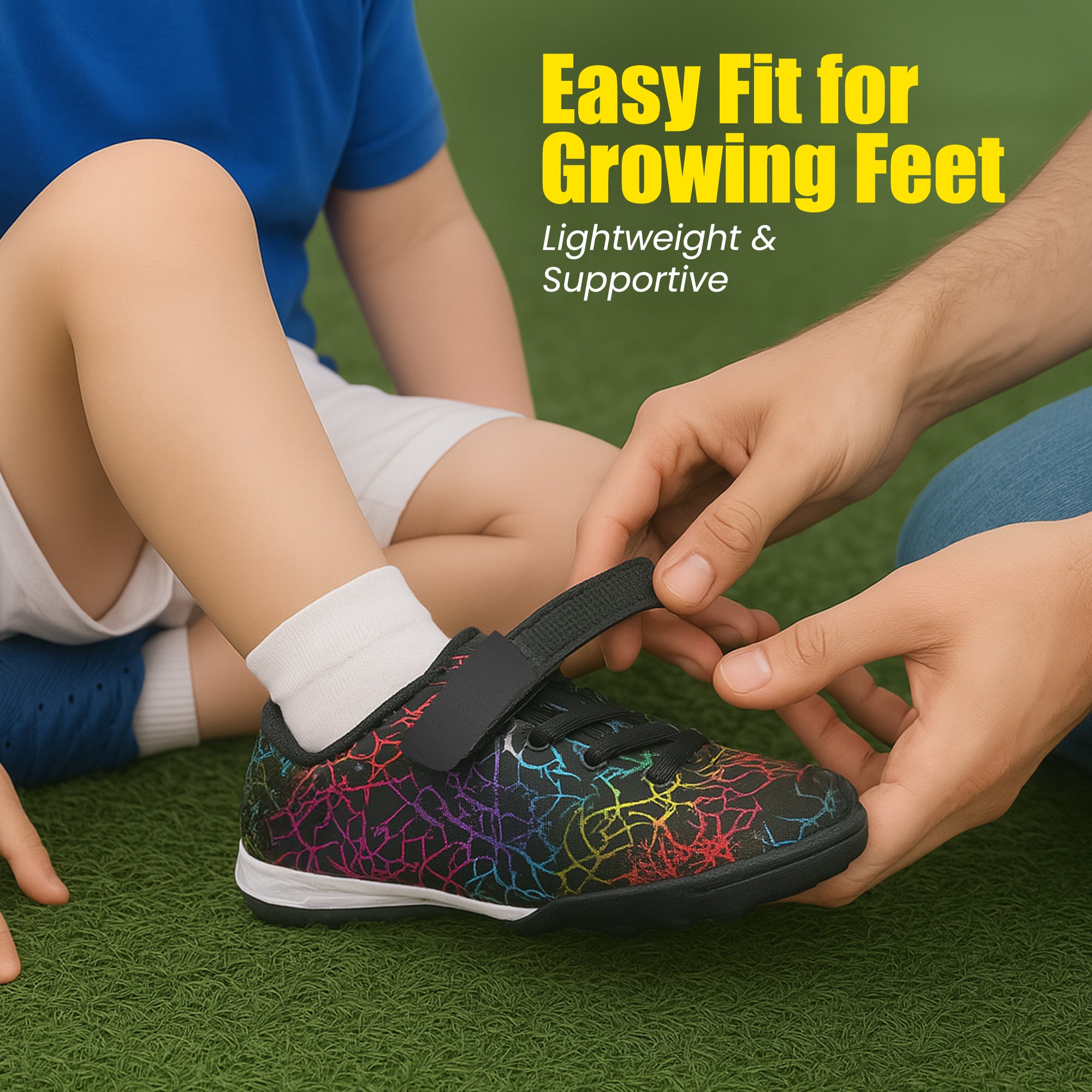 Zodiac Velcro Junior Turf Soccer Shoes - Black