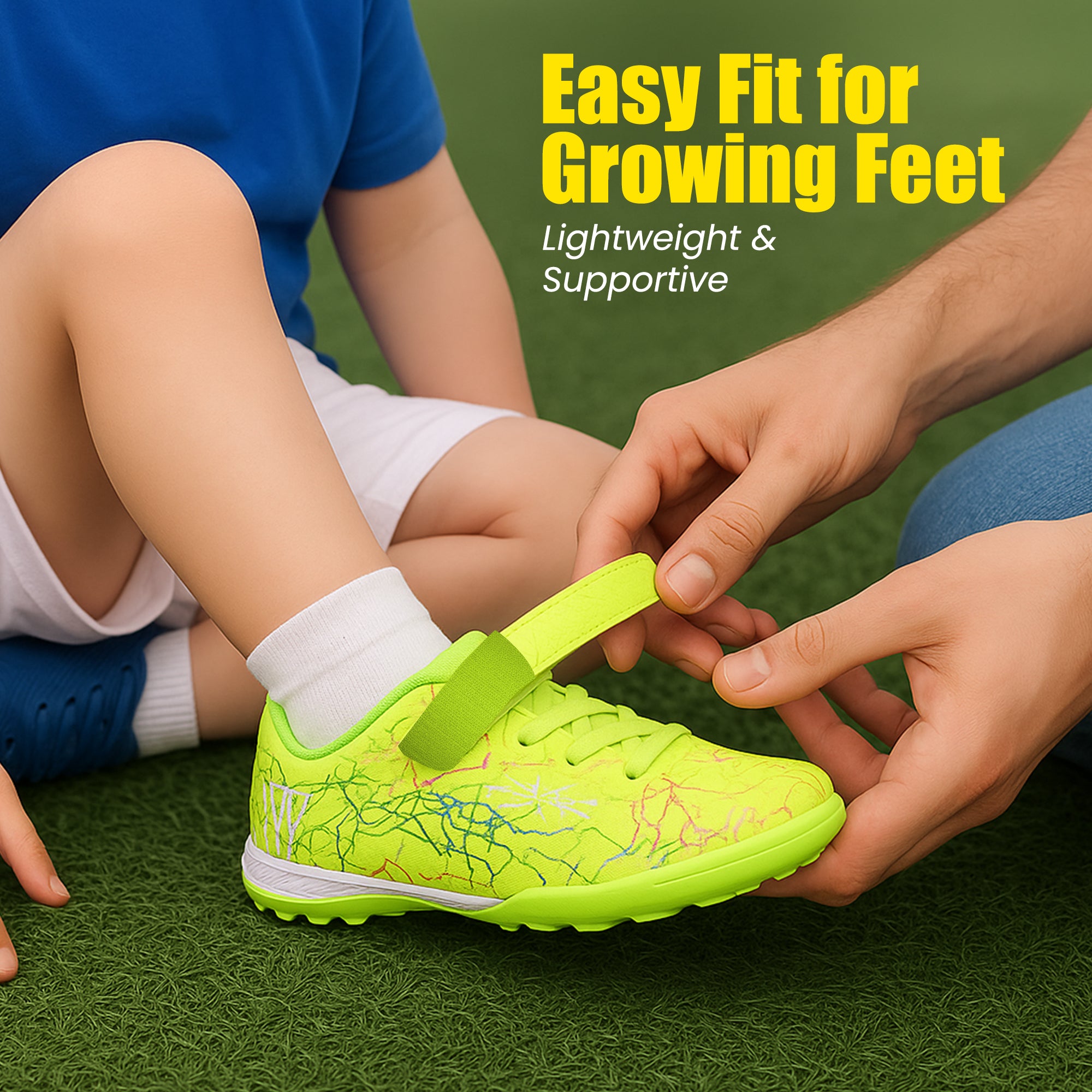 Zodiac Velcro Junior Turf Soccer Shoes - Green