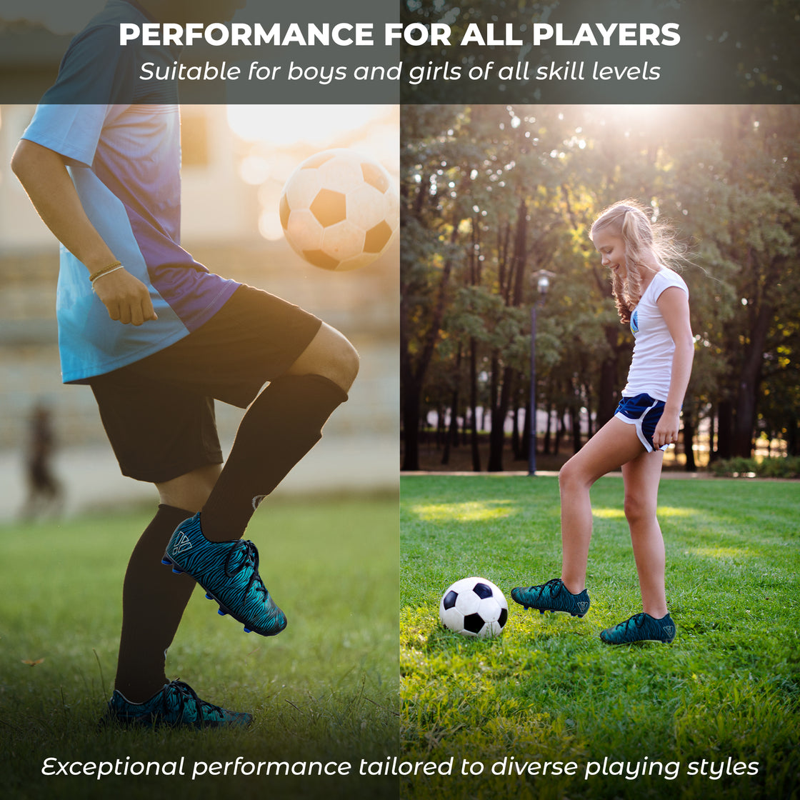 Teramo Firm Ground Soccer Shoes -Blue/Black - Vizari Sports