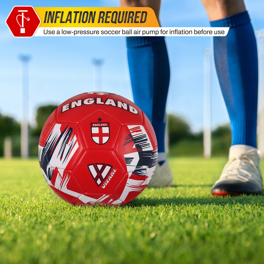 National Team Soccer Balls-England Red - Vizari Sports