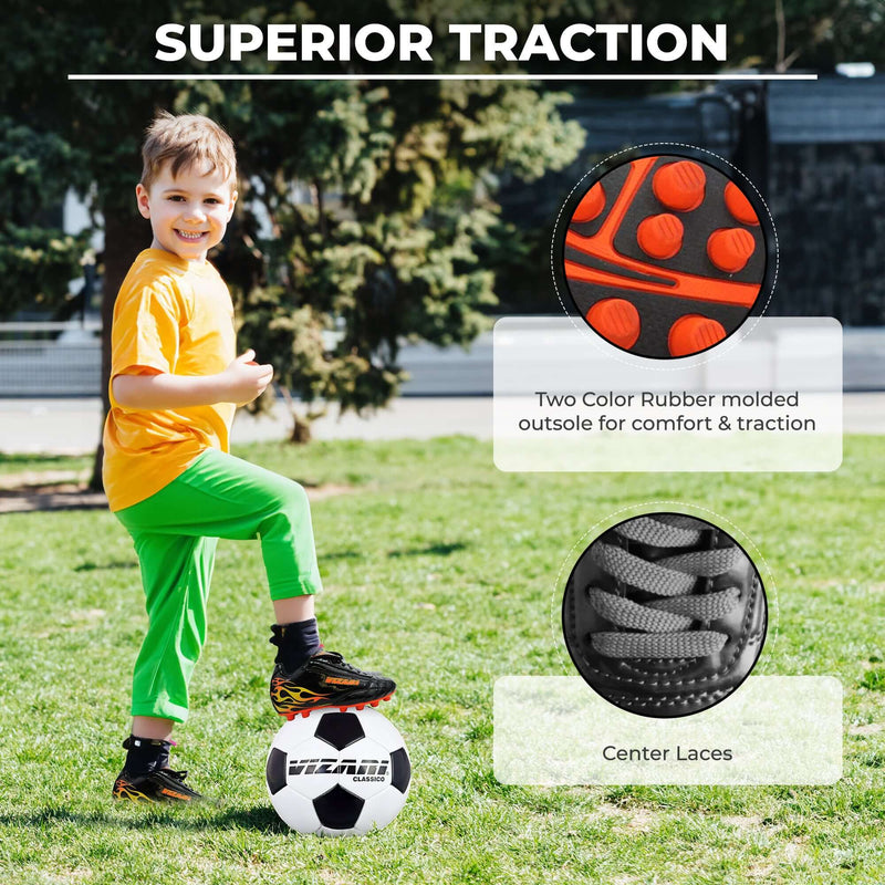 Blaze Firm Ground Soccer Shoes -Black/Orange - Vizari Sports