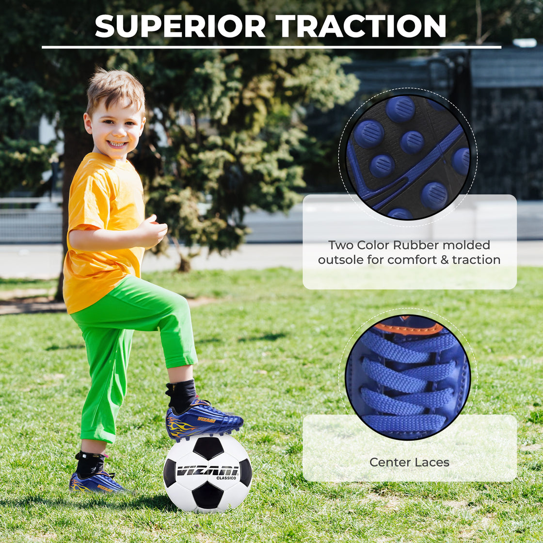 Blaze Firm Ground Soccer Cleats - Blue/Orange - Vizari Sports