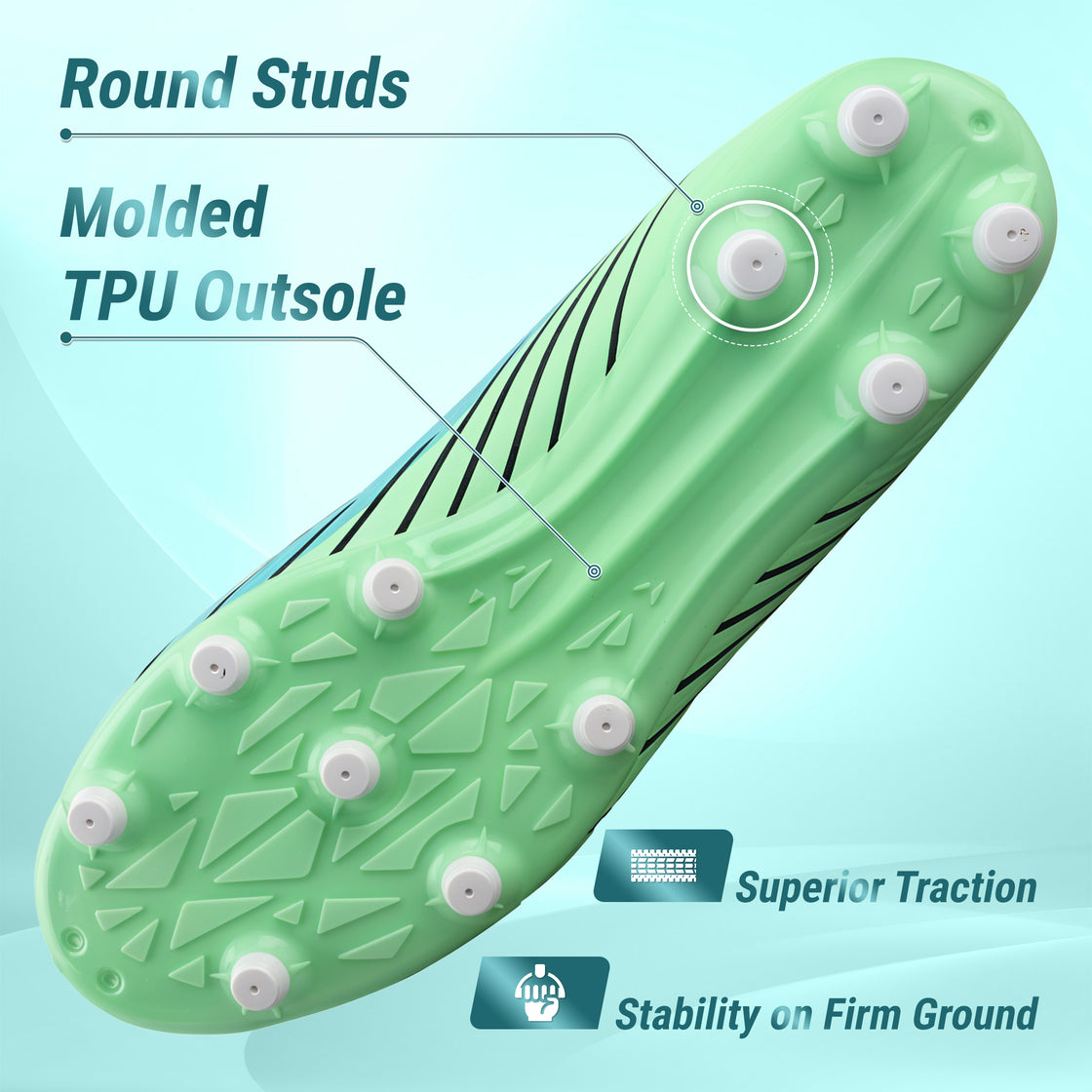 Tesoro Firm Ground Mid-Cut Soccer Shoes - Aqua/Mint - Vizari Sports