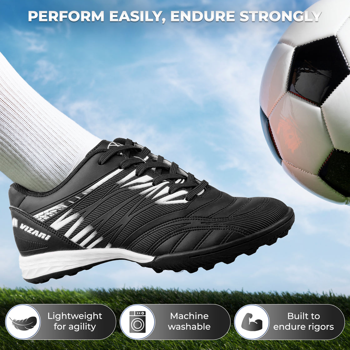 Valencia Turf Soccer Shoes - Black/White - Vizari Sports