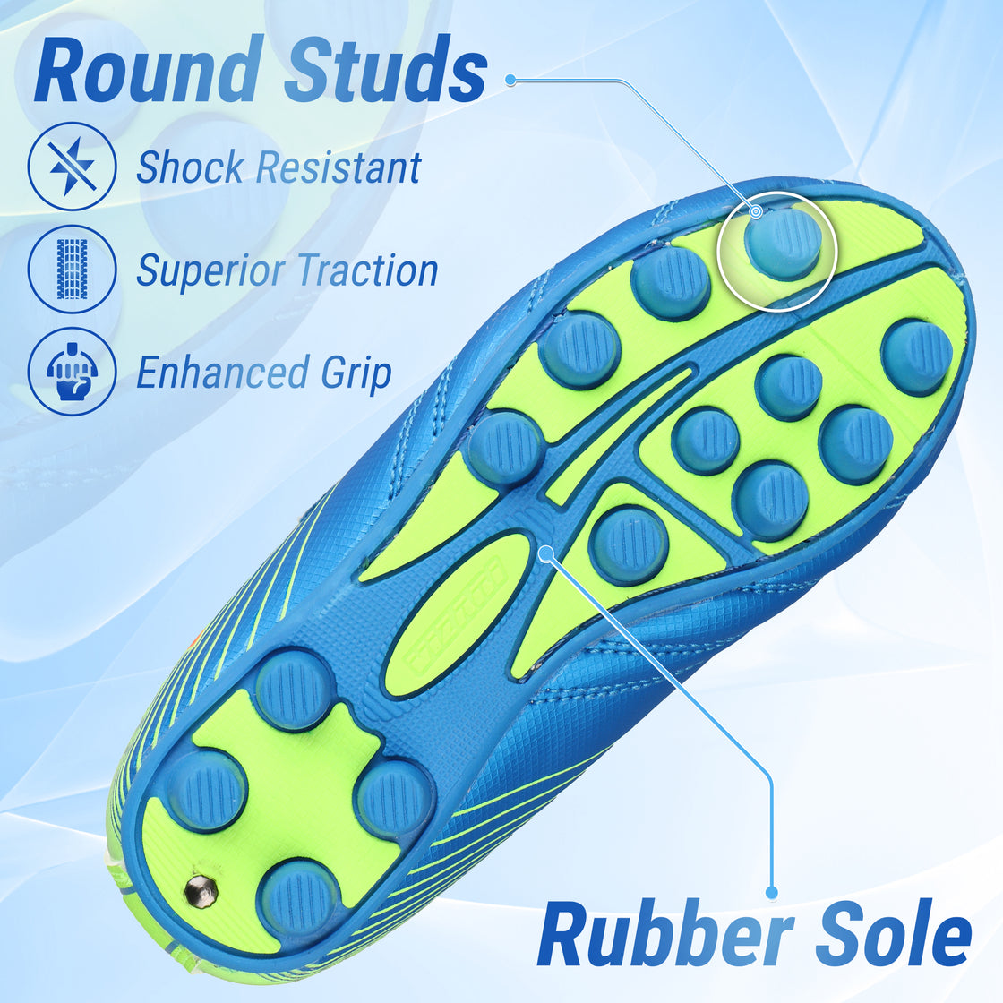 Loma Velcro Firm Ground Soccer Cleats - Blue/Green - Vizari Sports