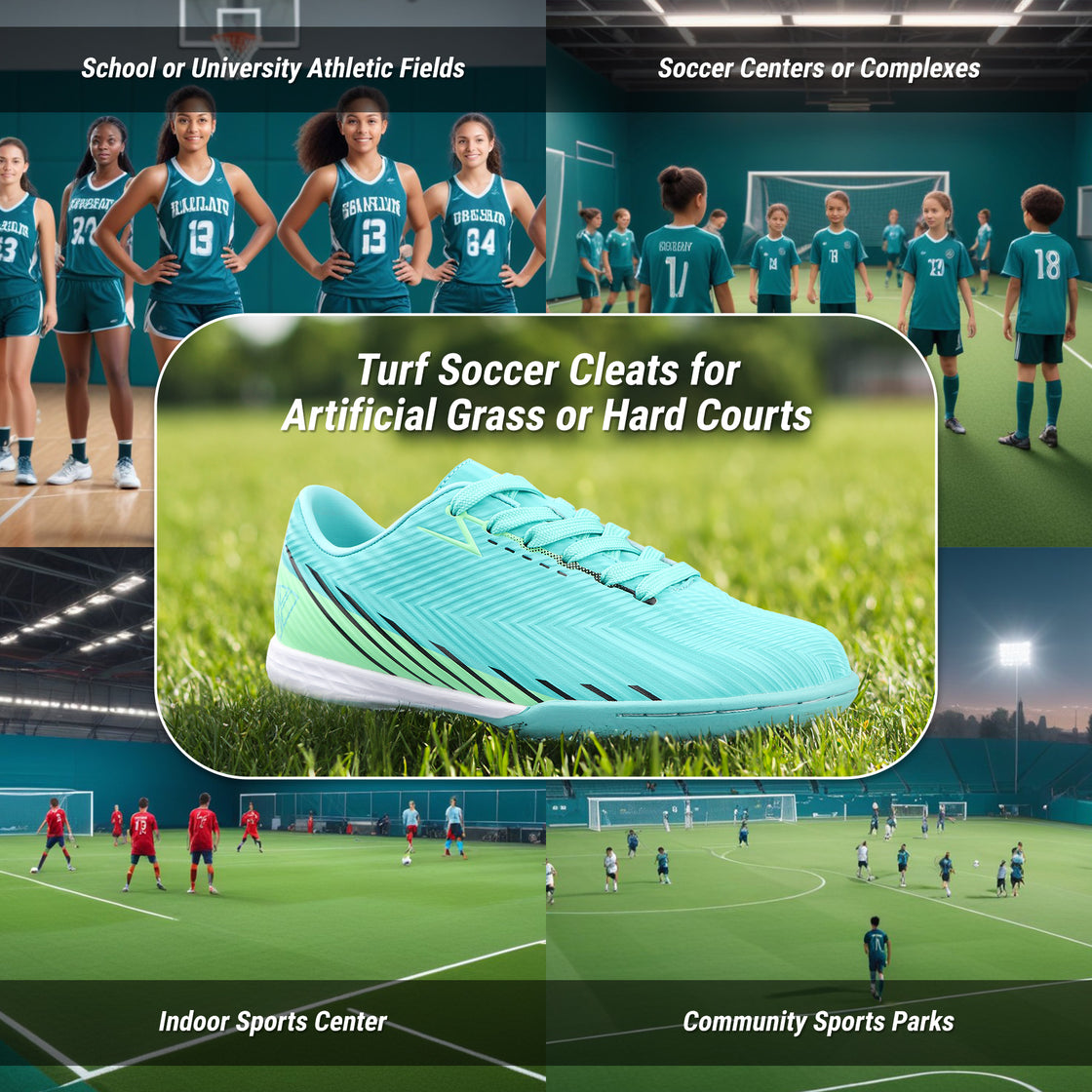 Tesoro Youth Turf Soccer Shoes - Aqua/Mint - Vizari Sports