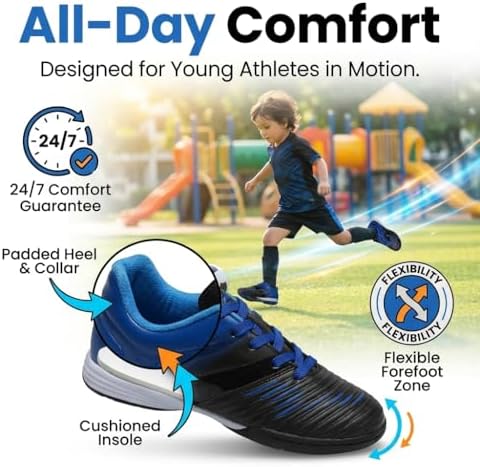 Vizari Liga Youth Indoor Soccer Shoes – Blue/Black