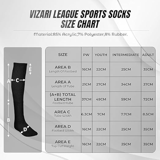 Vizari League Multi-Colored Socks Combo | Sweat Wicking Socks (Pack of 3) - Vizari Sports