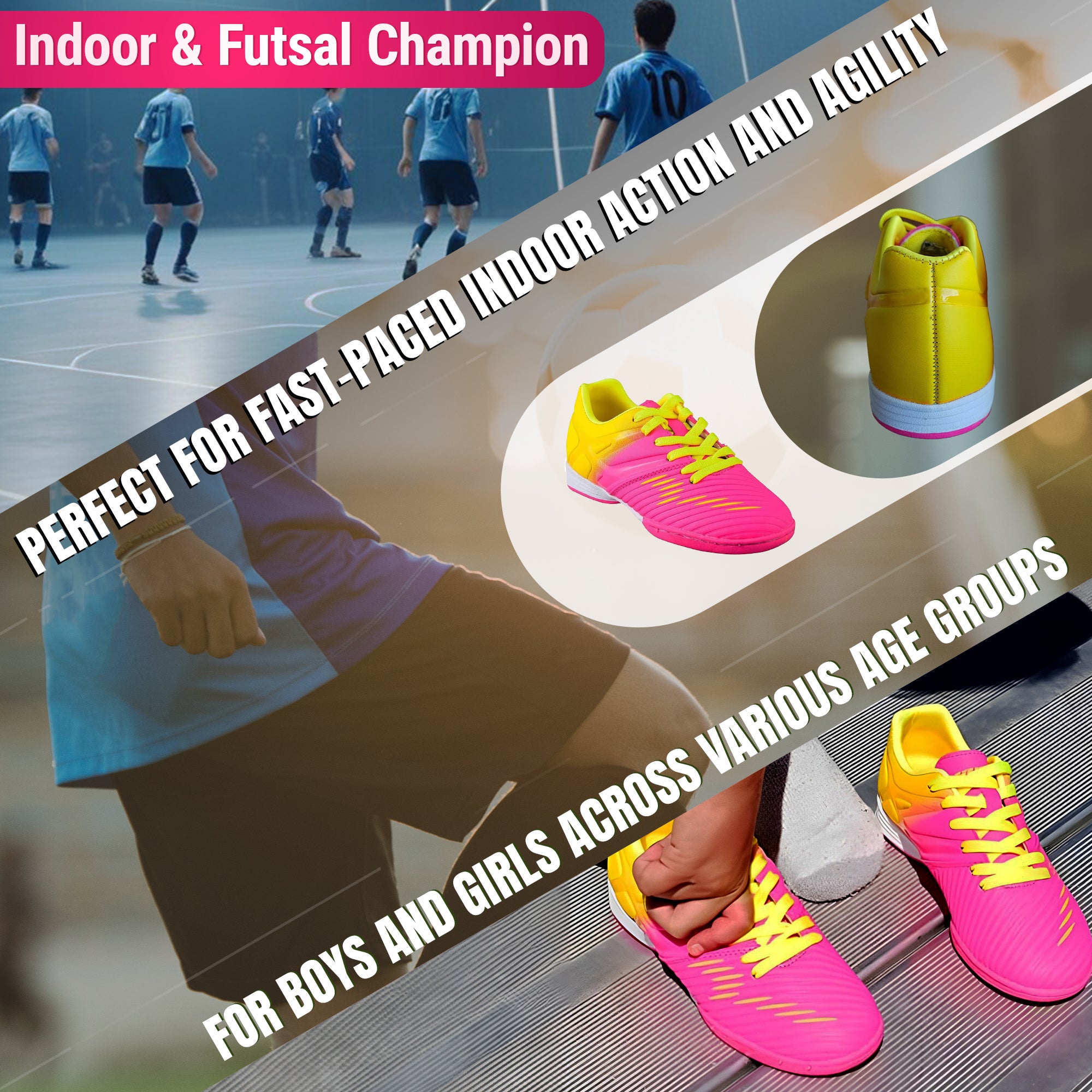 Liga Indoor Soccer Shoes -Pink
