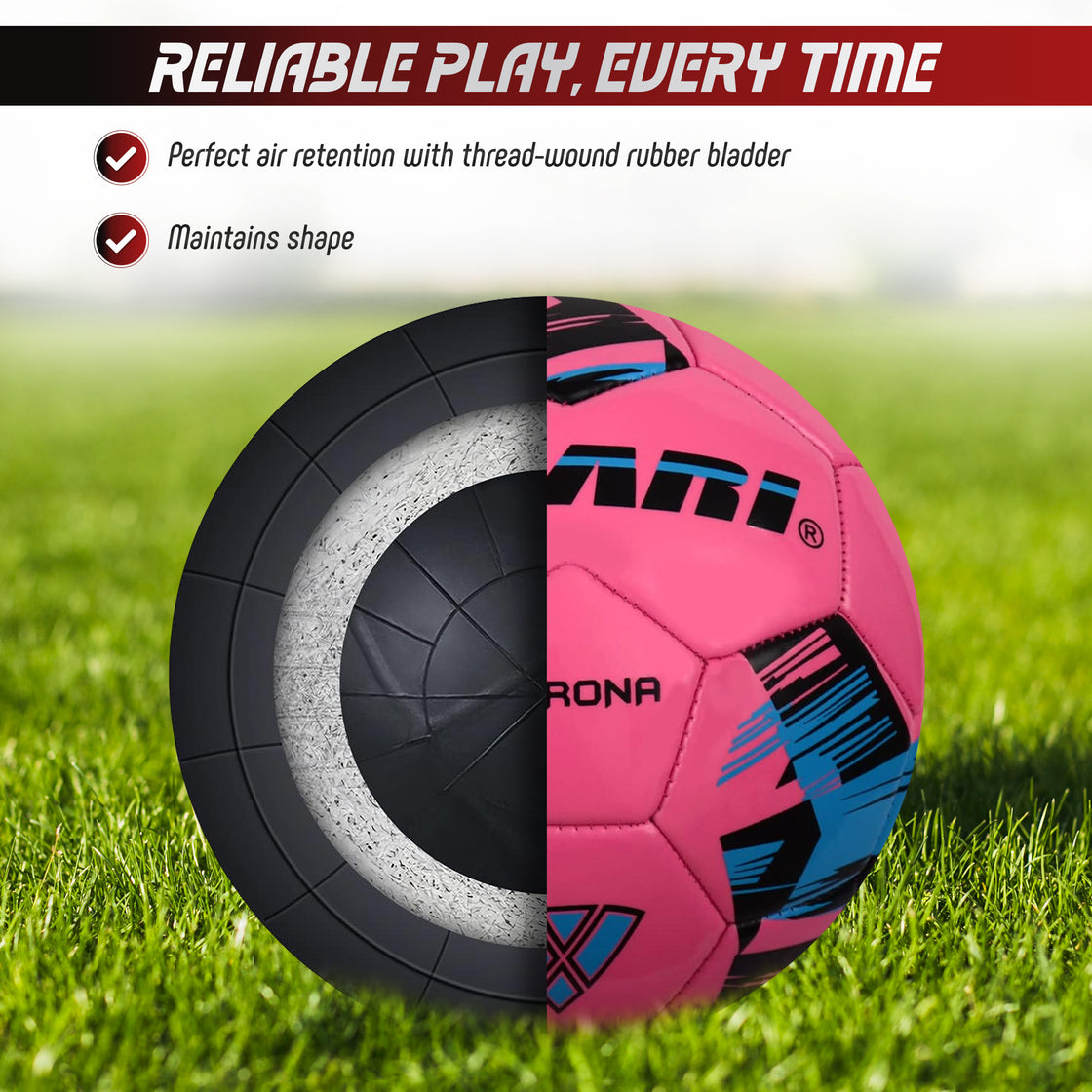 Verona Soccer Ball-Pink/Black/Sky - Vizari Sports