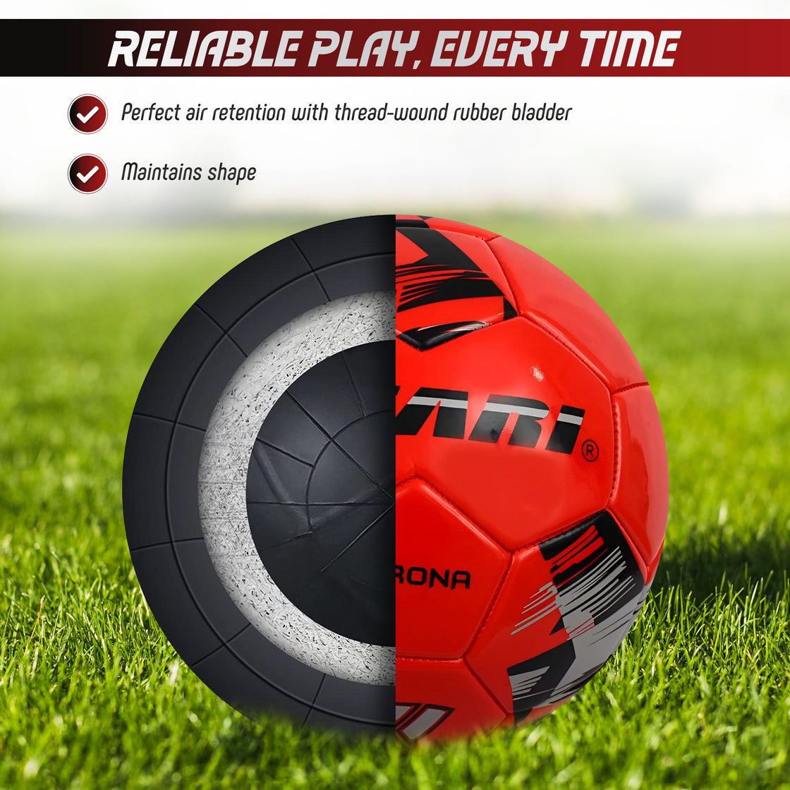 Verona Soccer Ball-Red/Black/Silver - Vizari Sports