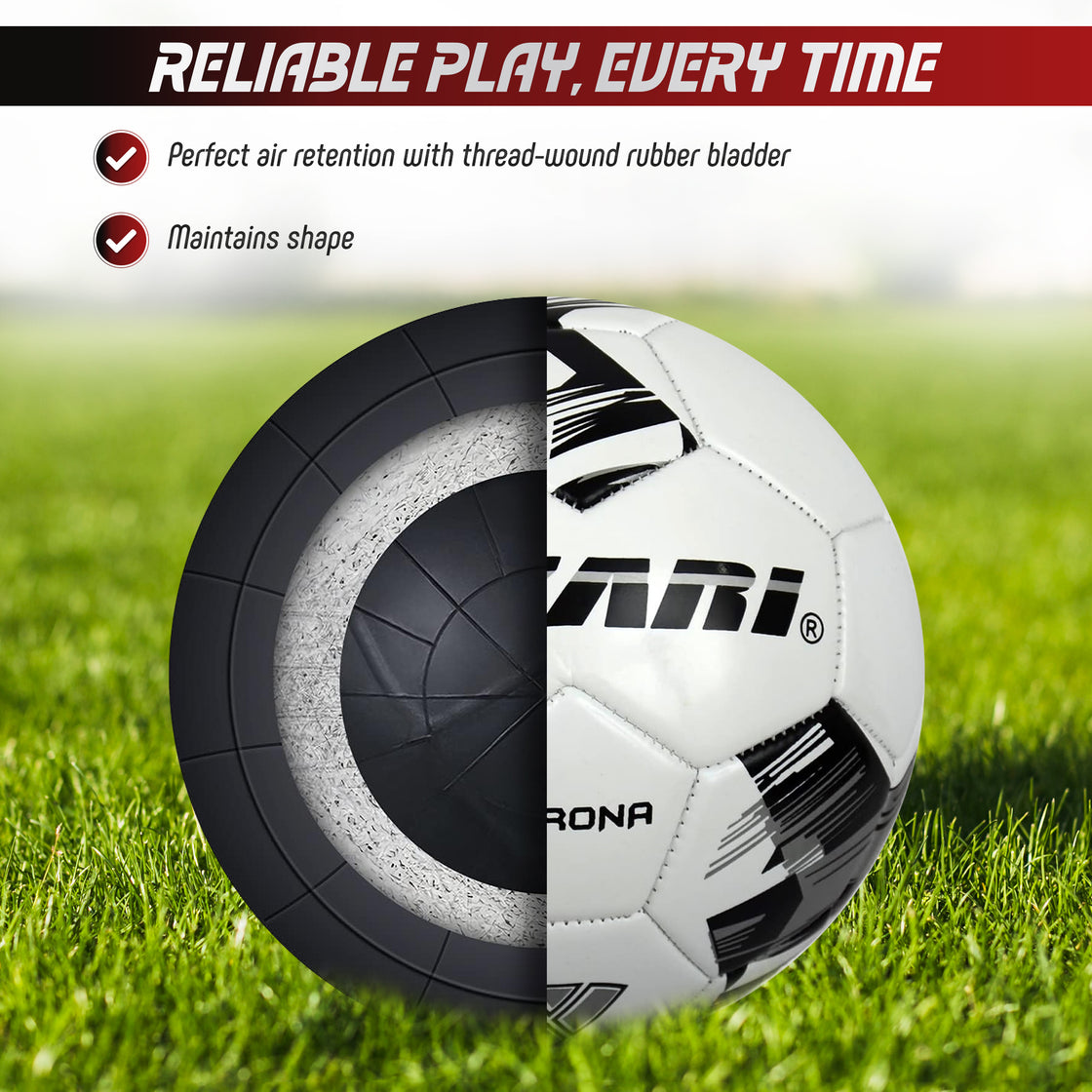 Verona Soccer Ball-White/Silver/Black - Vizari Sports