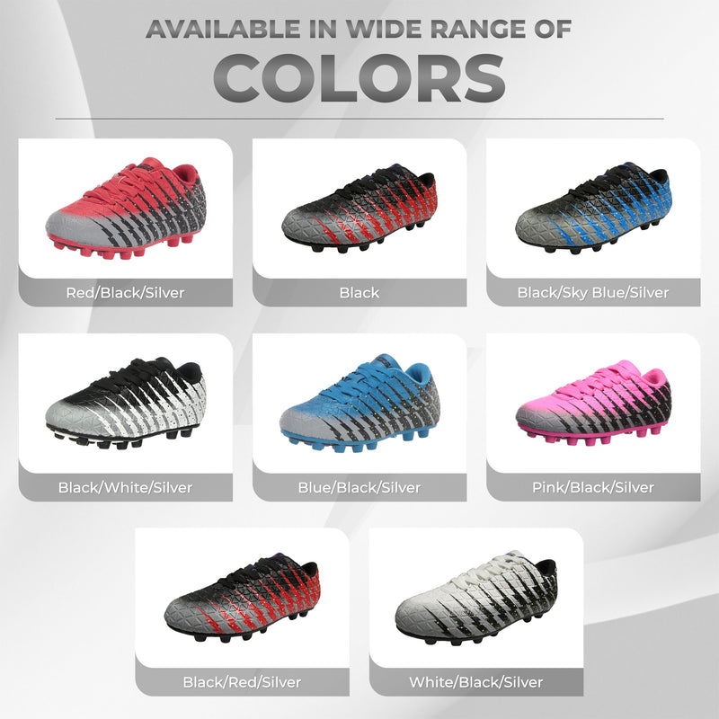 Bolt Firm Ground Soccer Shoes -White/Black/Silver - Vizari Sports