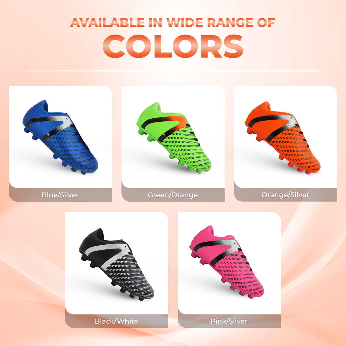 Impact Firm Ground Soccer Shoes -Orange/Silver - Vizari Sports