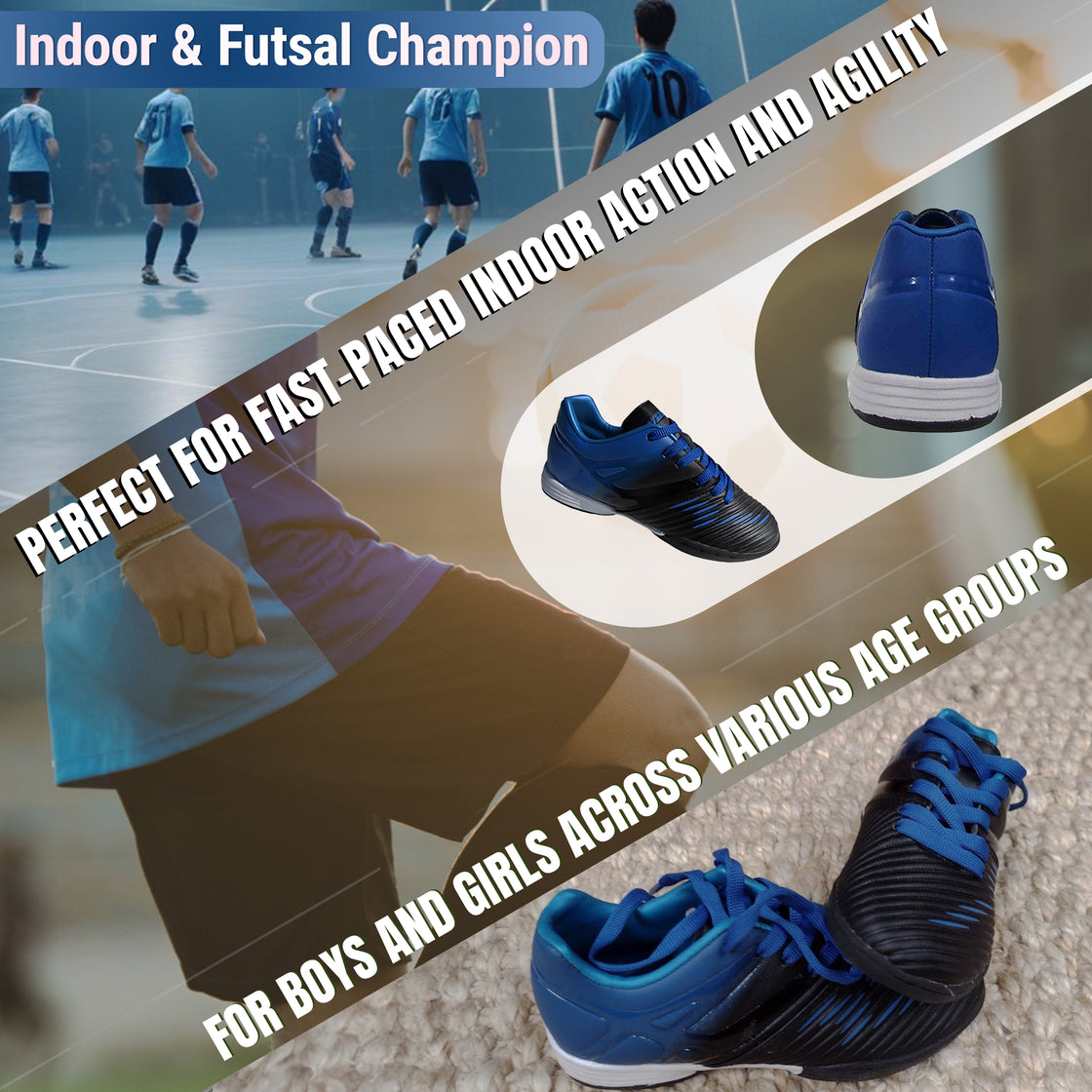 Liga Indoor Soccer Shoes -Blue/Black - Vizari Sports