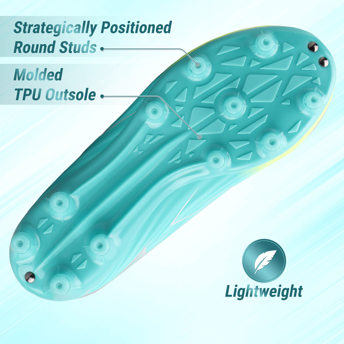 Lucia Junior Firm Ground Soccer Cleats - Aqua/Lime - Vizari Sports