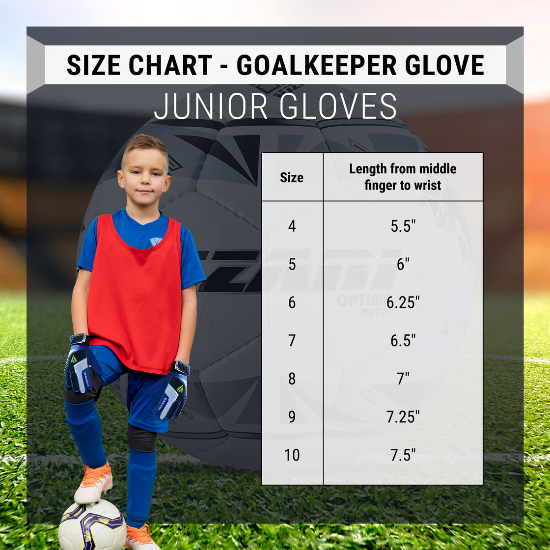 Junior Keeper Gloves-Blue/White/Black - Vizari Sports