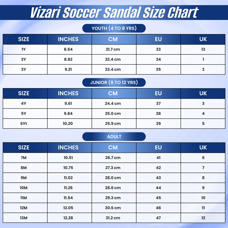 Youth Soccer Slide Sandals-Blue - Vizari Sports