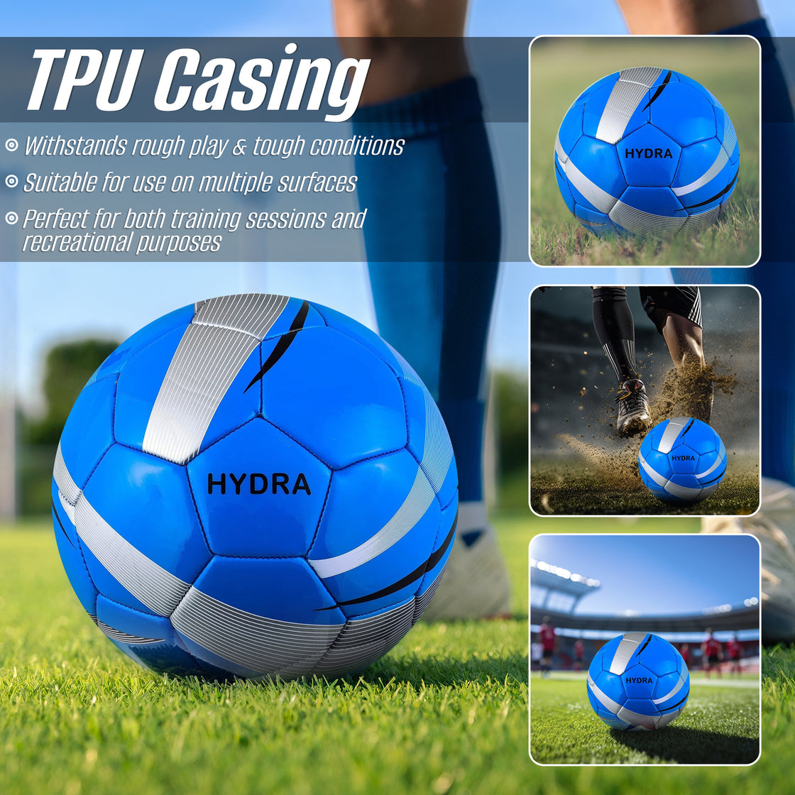 Hydra Soccer Ball-Blue - Vizari Sports