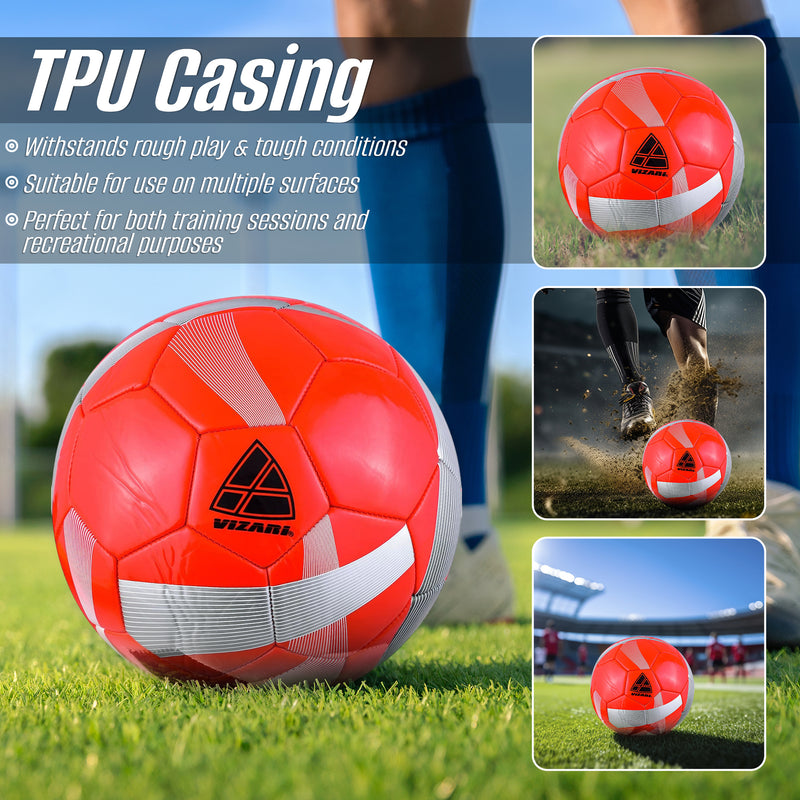 Hydra Soccer Ball-Red - Vizari Sports