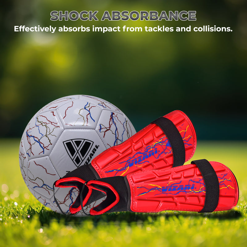 Vizari Zodiac Soccer Shin Guard with Detachable Ankle Protection – Red