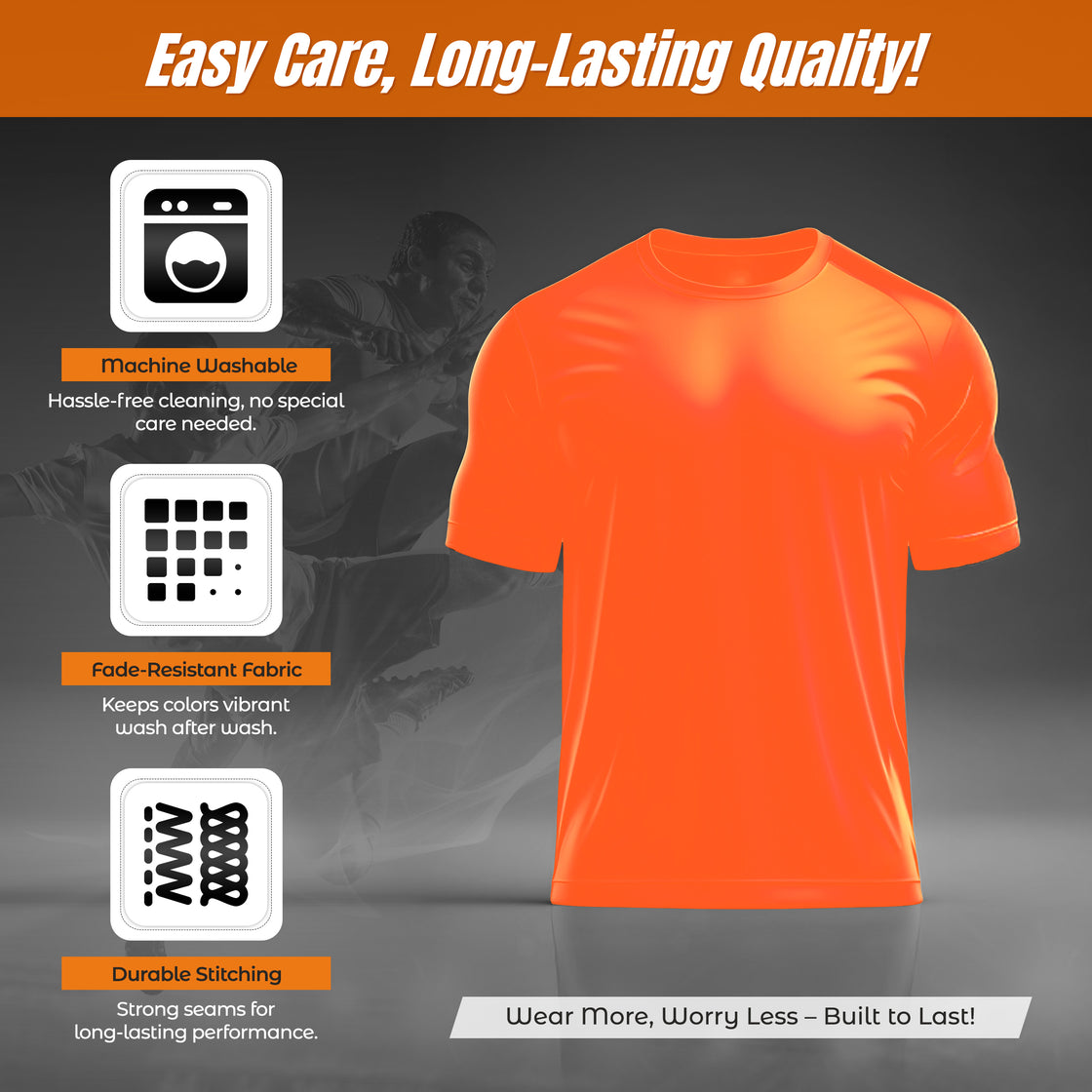 Performance T-Shirt Neon-Orange - Vizari Sports