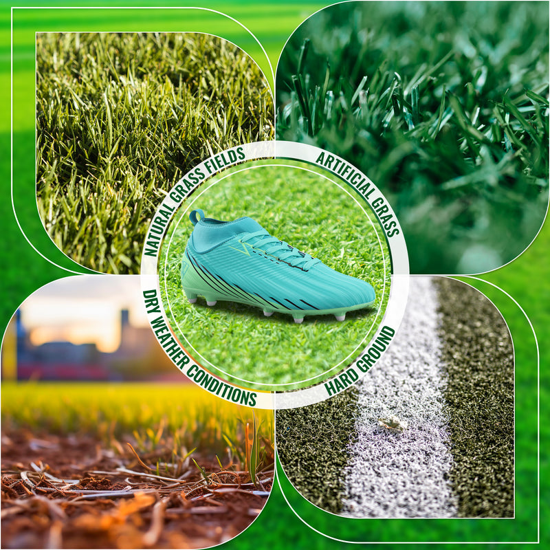 Tesoro Firm Ground Mid-Cut Soccer Shoes - Aqua/Mint - Vizari Sports