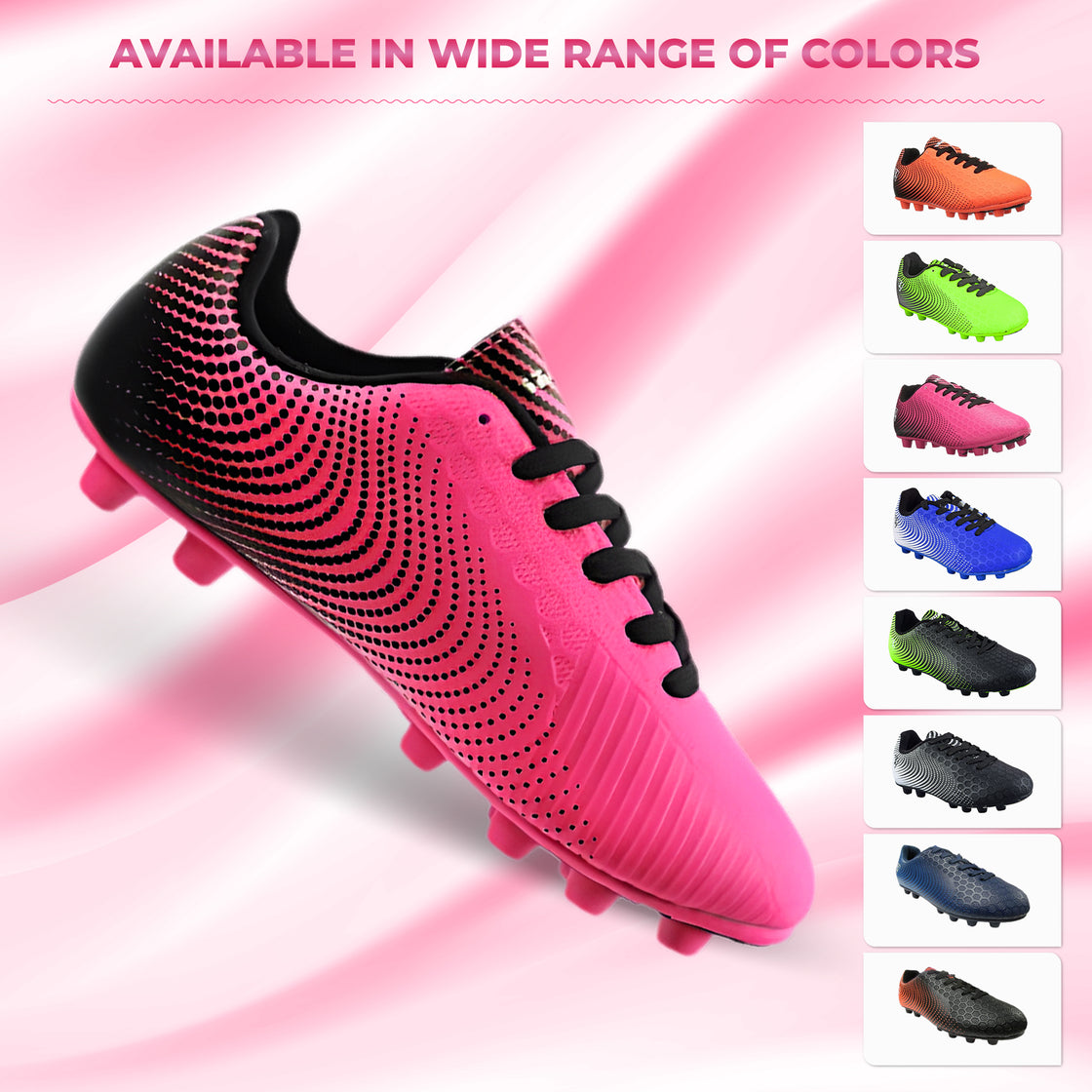 Stealth Firm Ground Soccer Shoes -Pink/Black - Vizari Sports