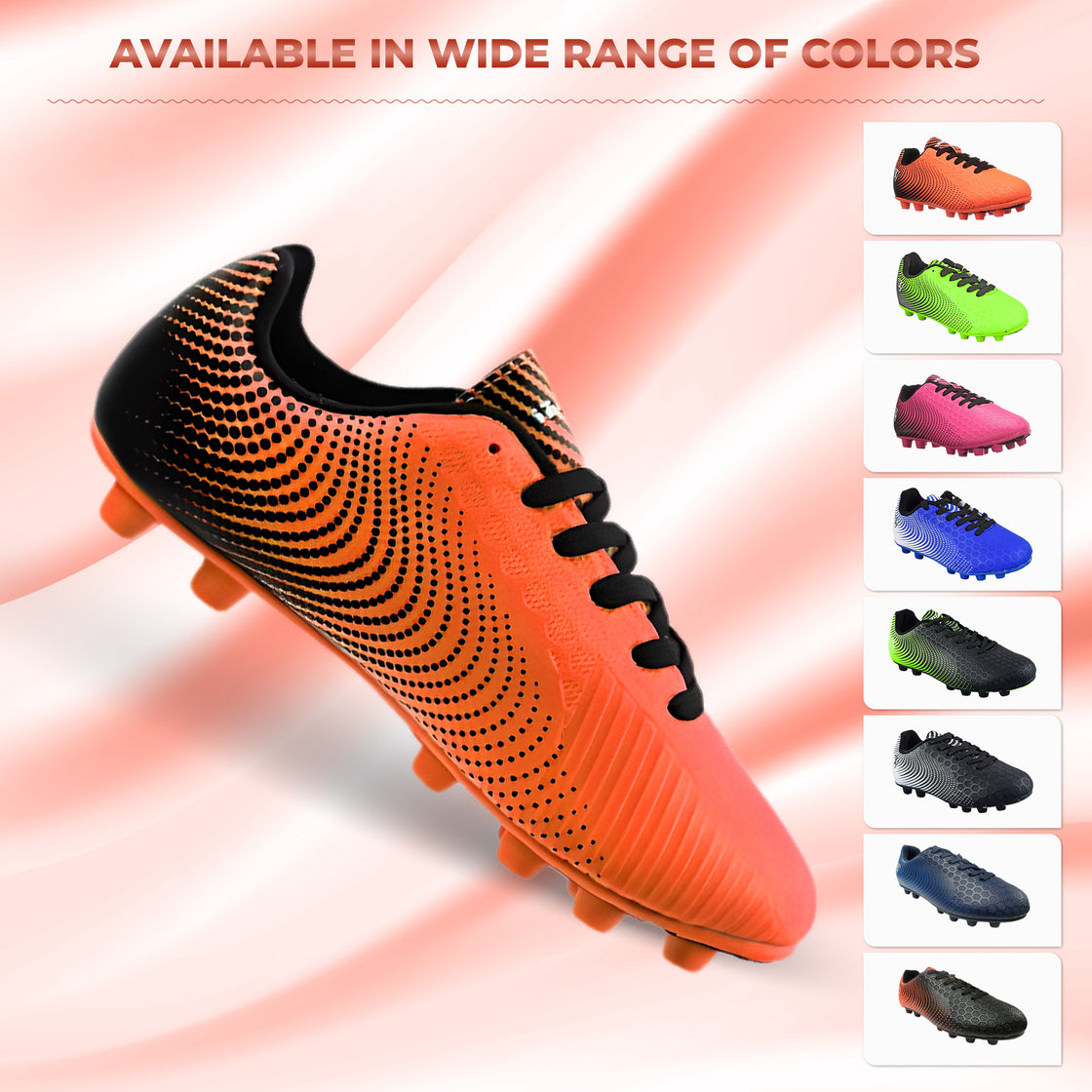 Stealth Firm Ground Soccer Shoes -Orange/Black - Vizari Sports