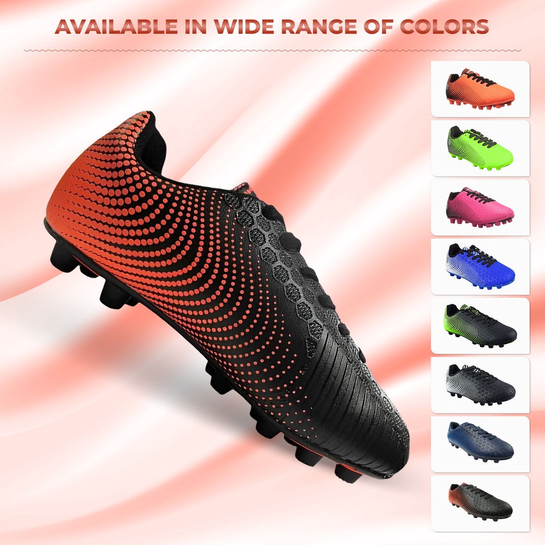 Stealth Firm Ground Soccer Shoes -Black/Orange - Vizari Sports