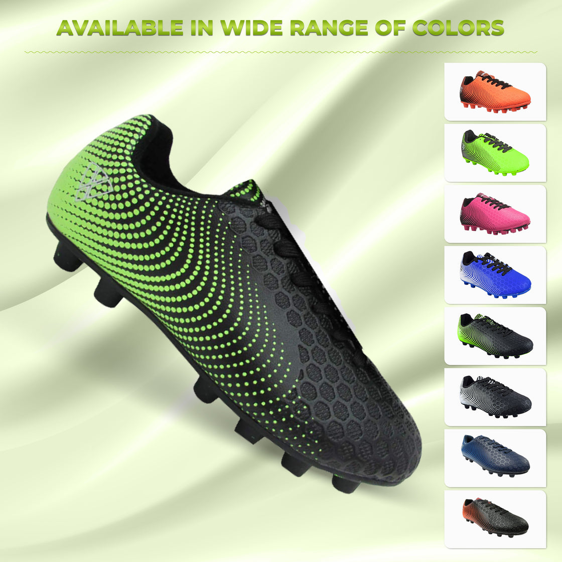 Stealth Firm Ground Soccer Shoes -Black/Green - Vizari Sports