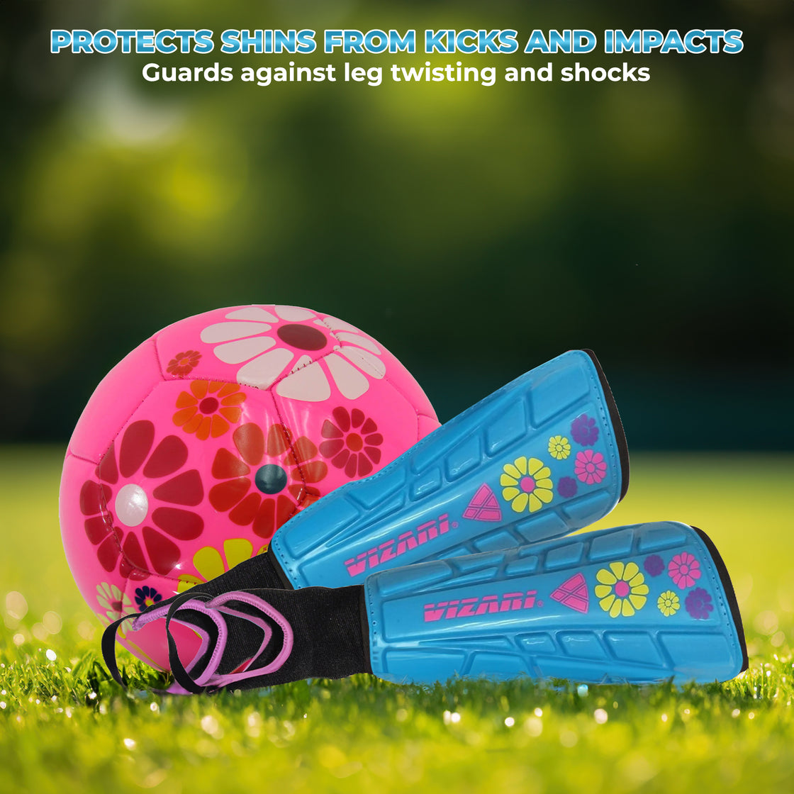 Blossom Soccer Shin Guard-Blue - Vizari Sports