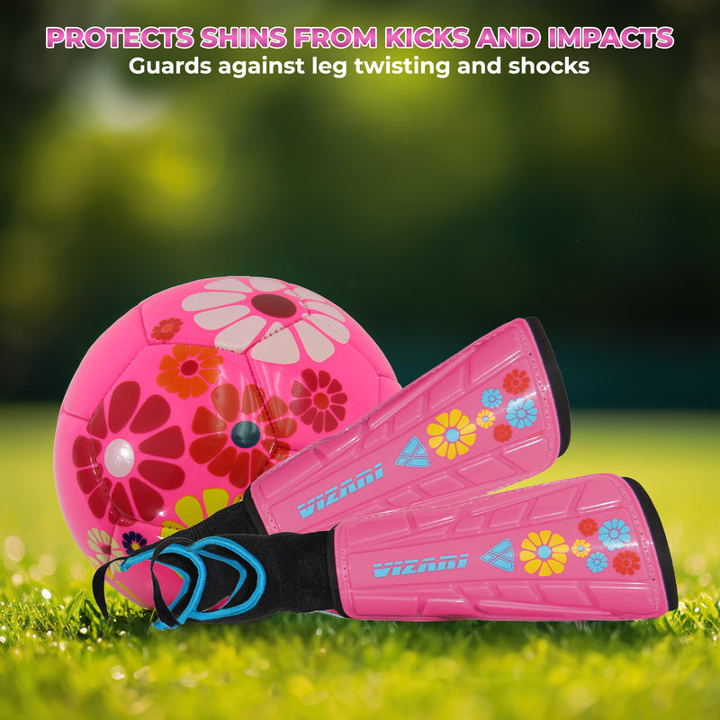 Blossom Soccer Shin Guard-Pink/Blue - Vizari Sports