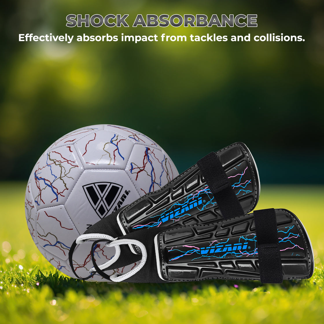 Zodiac Soccer Shin Guard with Detachable Ankle Protection-Black - Vizari Sports