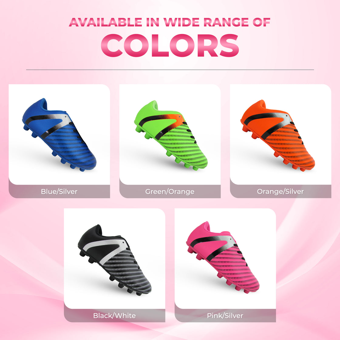 Impact Firm Ground Soccer Shoes -Pink/Silver - Vizari Sports