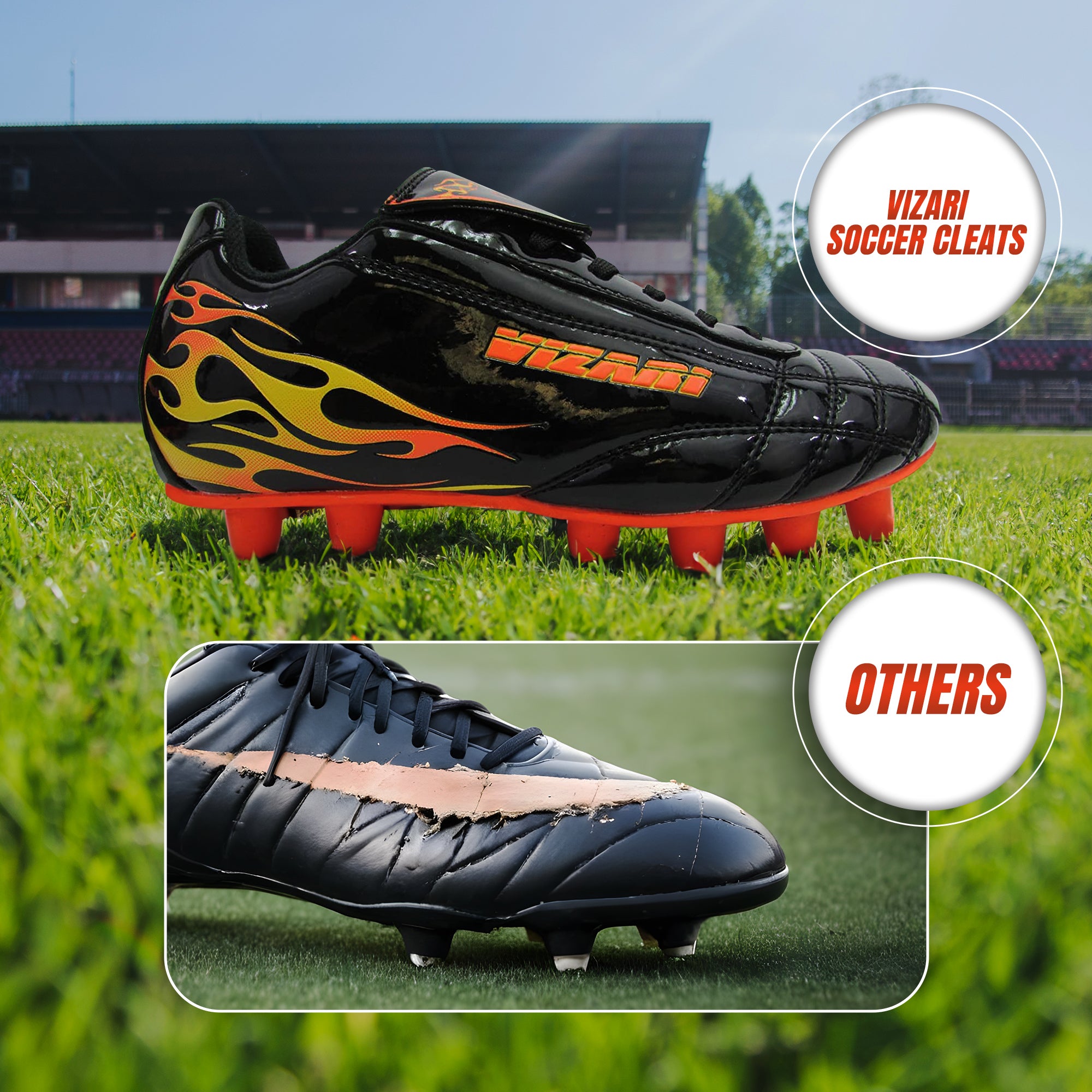 Blaze Firm Ground Soccer Shoes - Black/Orange