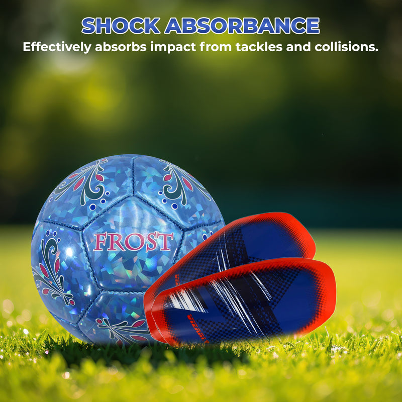Aptos Soccer Shin Guard with Sleeve-Royal/White - Vizari Sports