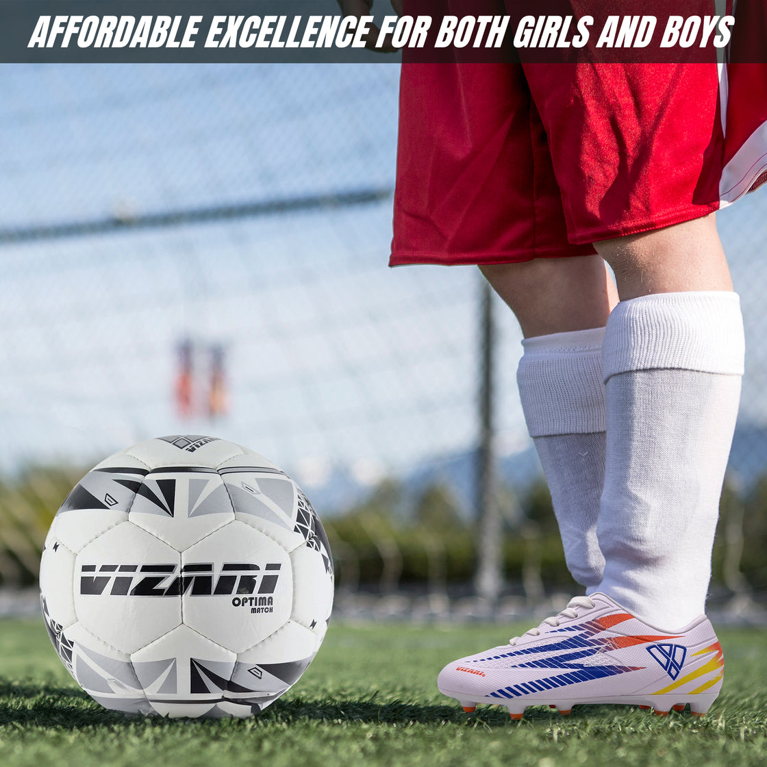Bodega Junior Firm Ground Soccer Cleats - White - Vizari Sports