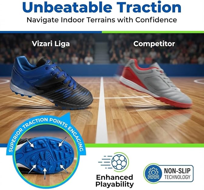 Vizari Liga Youth Indoor Soccer Shoes – Blue/Black