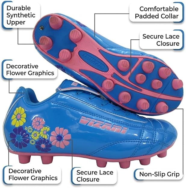 Vizari Blossom Firm Ground Soccer Shoes – Pink/Blue