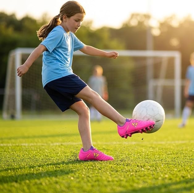 Vizari Catalina Junior Firm Ground Soccer Cleats – Pink/Purple/Yellow