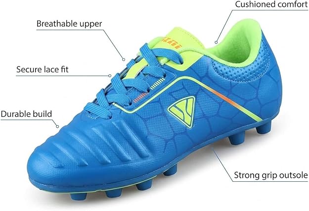 Vizari Catalina Junior. Firm Ground Soccer Shoes – Blue/Lime/Orange