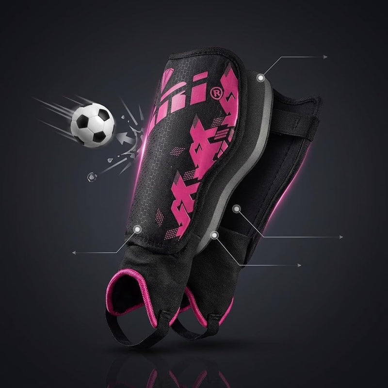 Vizari Napoli Soccer Shin Guards – Black/Pink