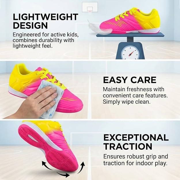Vizari Liga Indoor Soccer Shoes – Pink